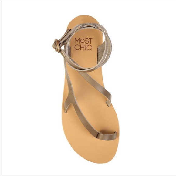 Nymphea grey leather sandals - Picture 4 of 4